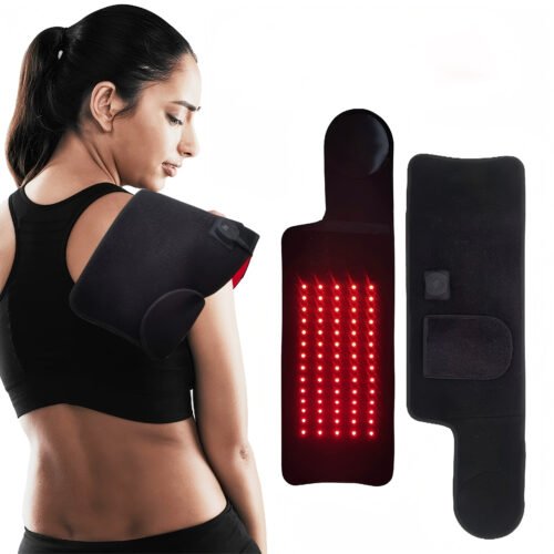 Wearable red light therapy devices including red light cap, belt and knee support
