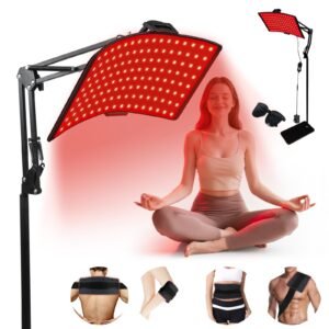 Large red light therapy panel with 660nm red light and 850nm near infrared light for home use