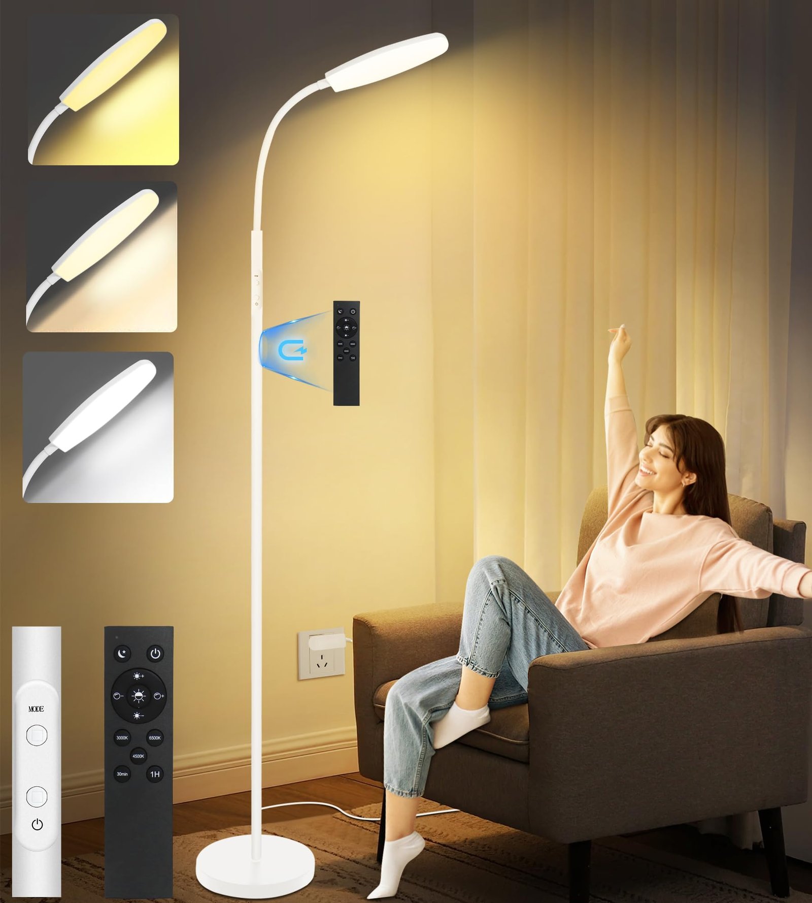 light therapy lamp with 10000 lux full spectrum LED for home use