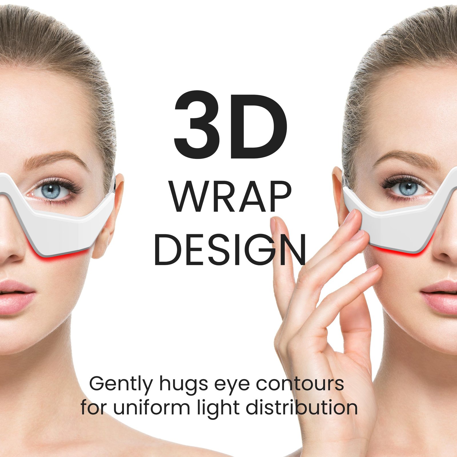 under eye red light therapy device with lightweight glasses design