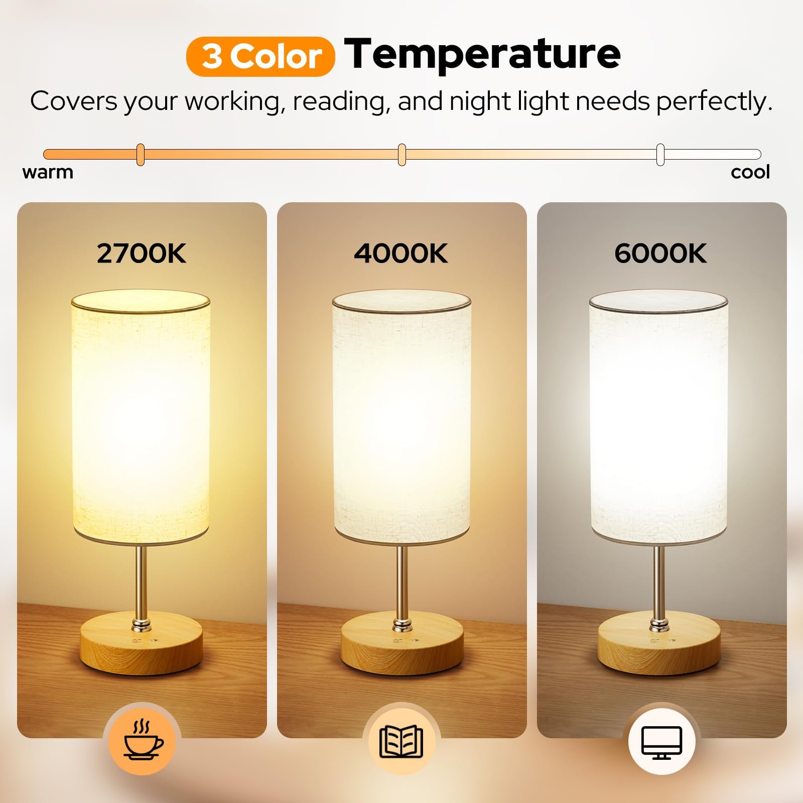 light therapy lamp with 10000 lux sunlight and 360 degree illumination