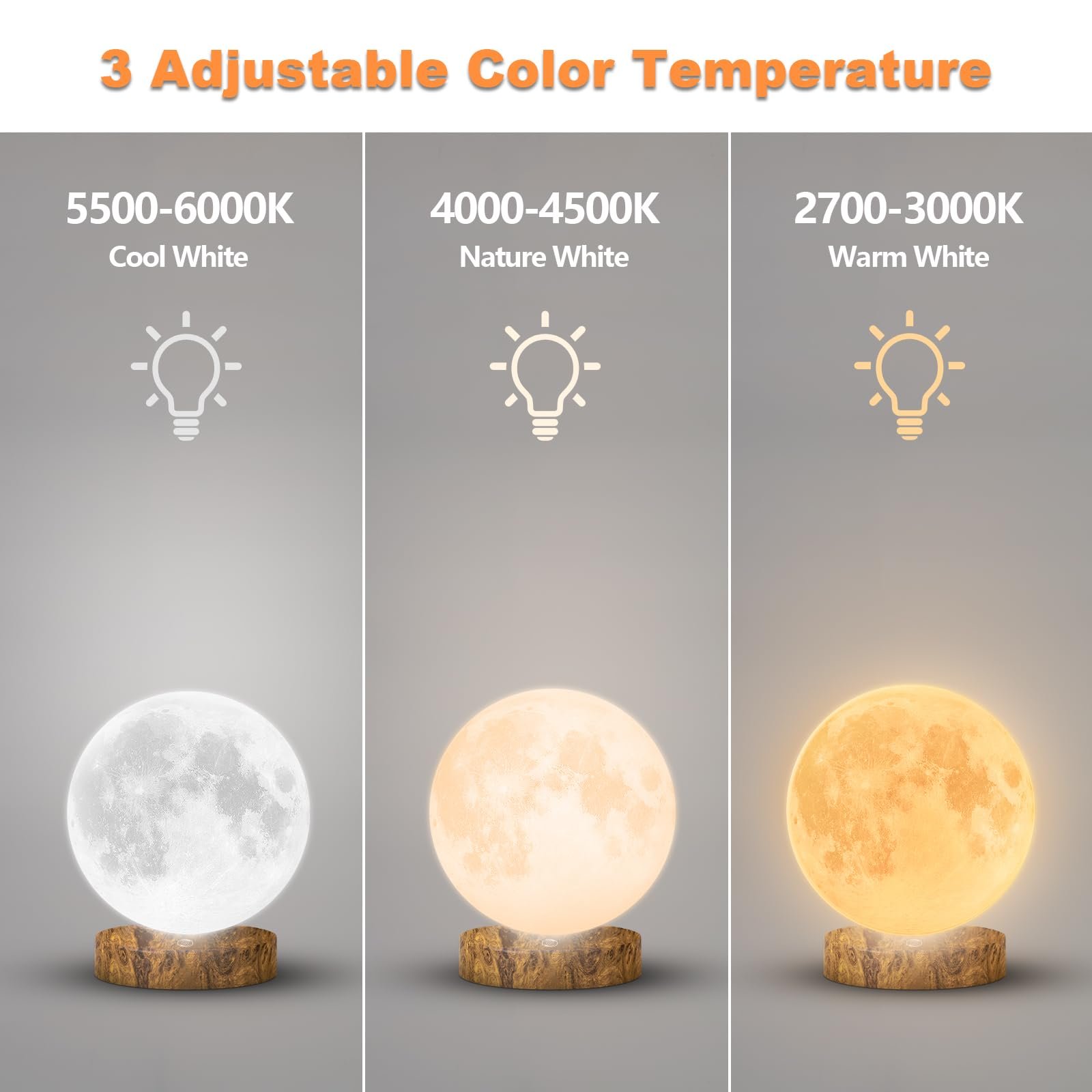 light therapy lamp with 10000 lux sunlight and moon design for desk use