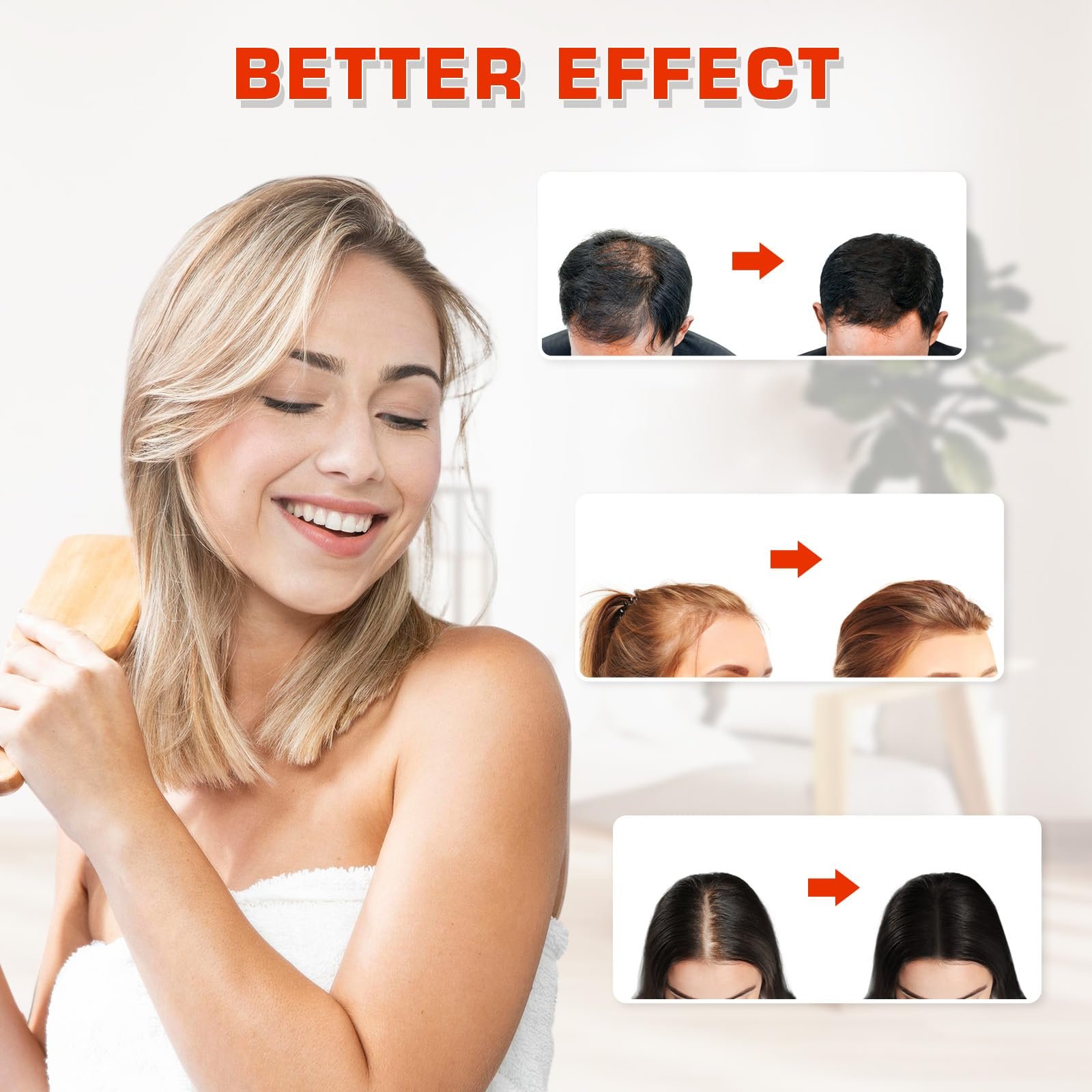 Laser hair growth cap with red light therapy for men and women