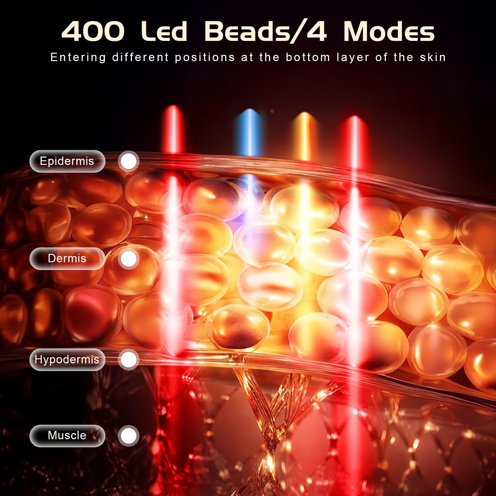 red light therapy mask for face and neck with near infrared light