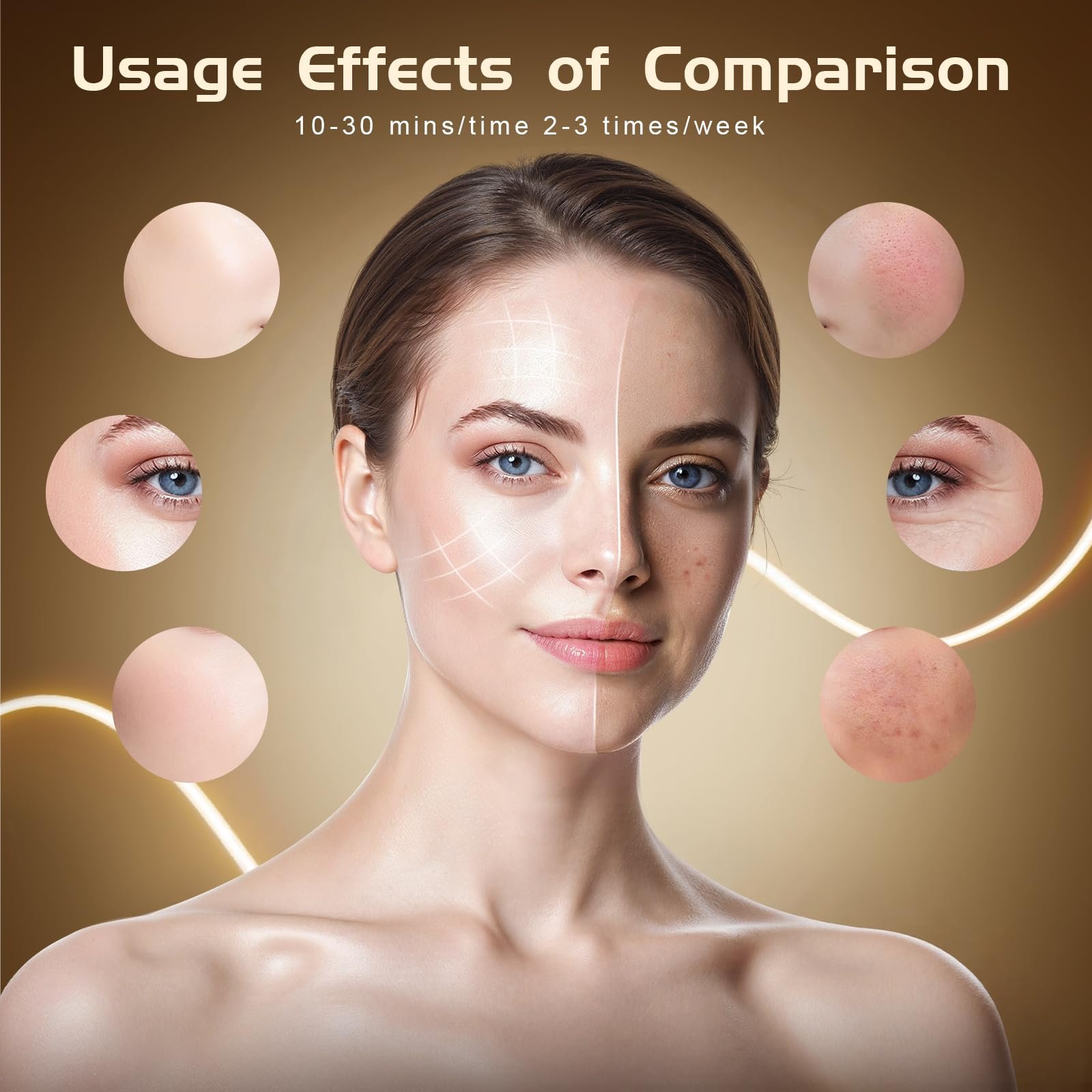 red light therapy mask for face and neck with near infrared light