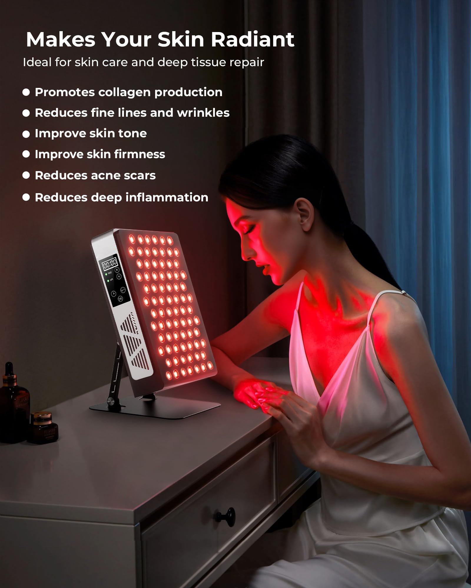 High power red light therapy panel with 660nm and 850nm wavelengths