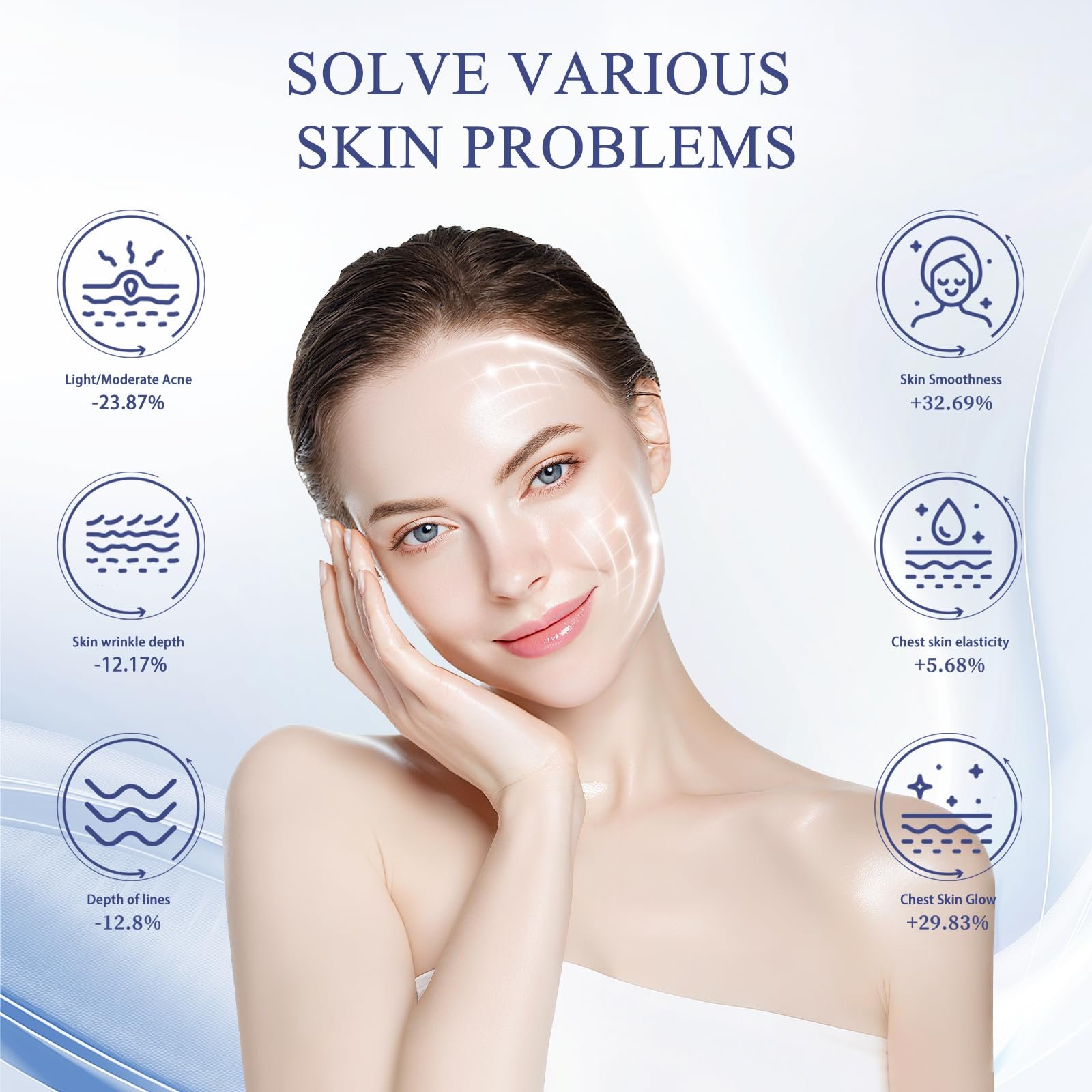 pink red light facial mask with 7 color modes and remote control