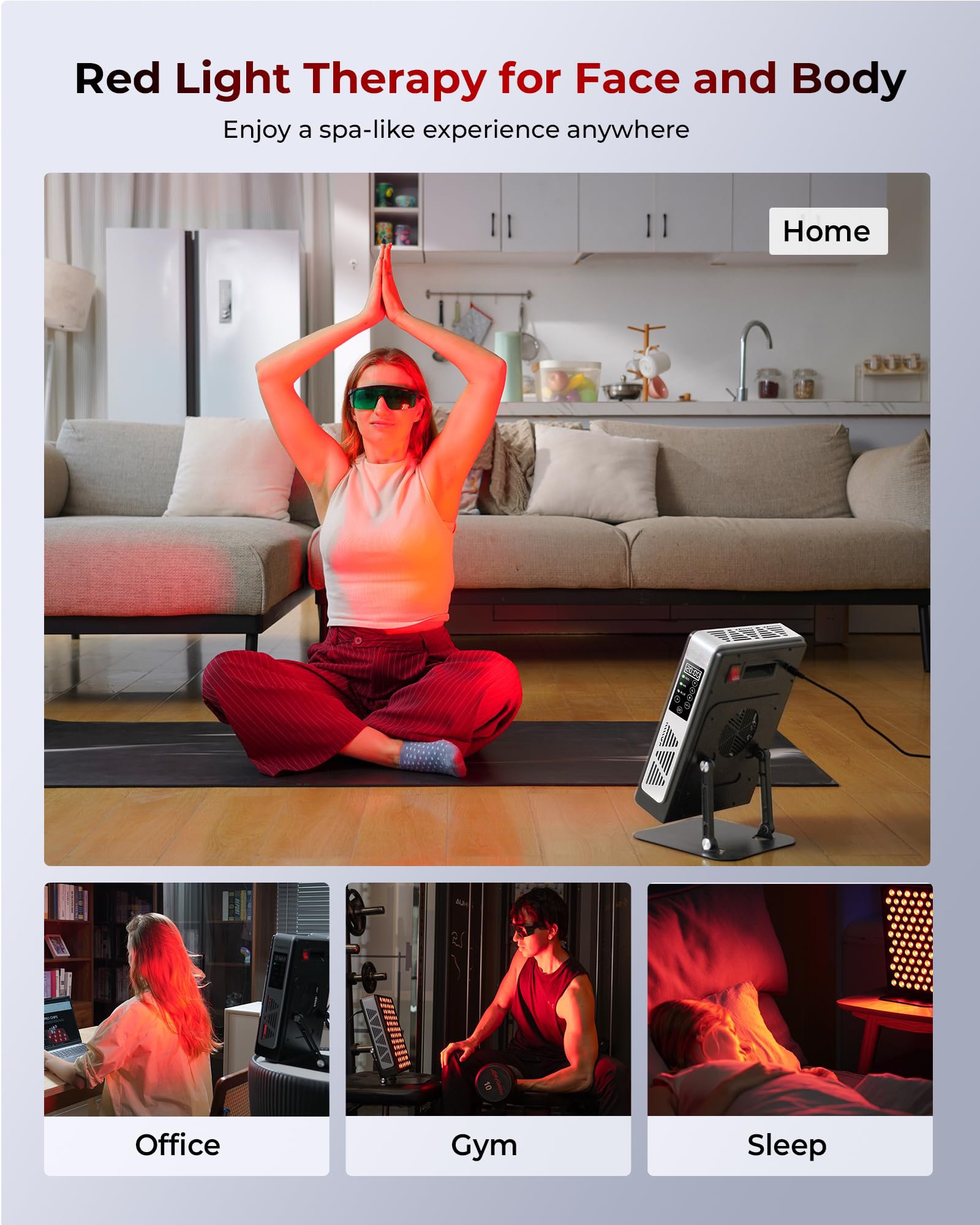 High power red light therapy panel with 660nm and 850nm wavelengths