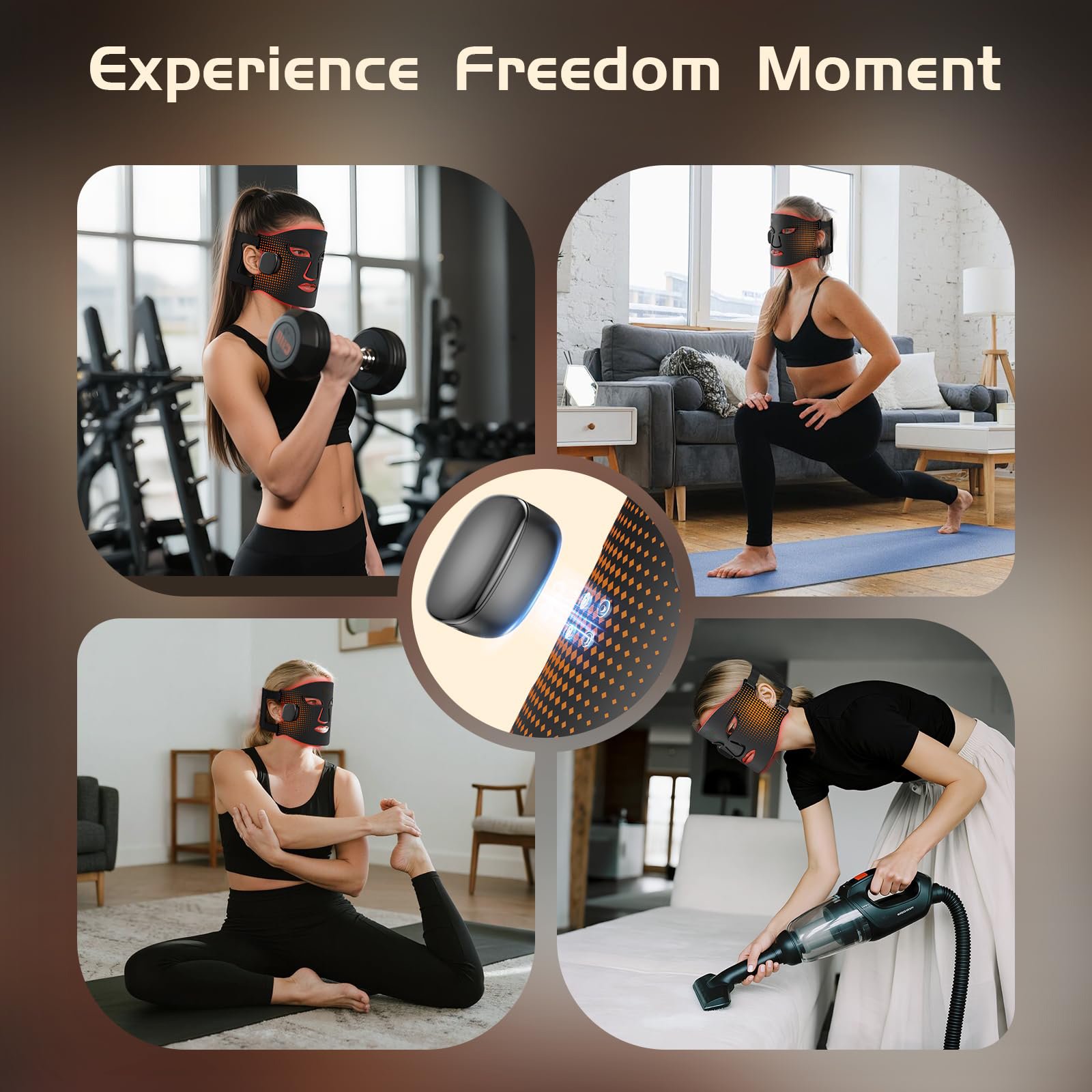 red light therapy mask for face and neck with near infrared light