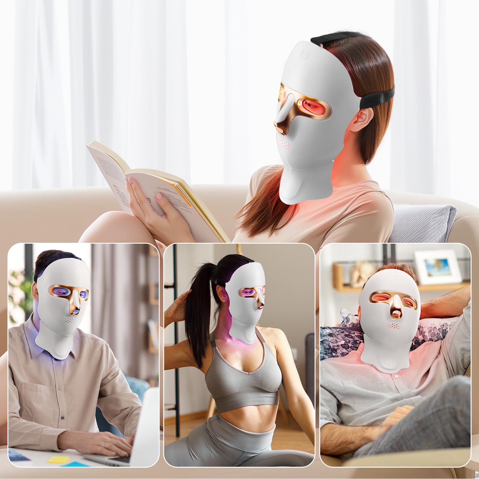 cordless red light therapy mask for face and neck