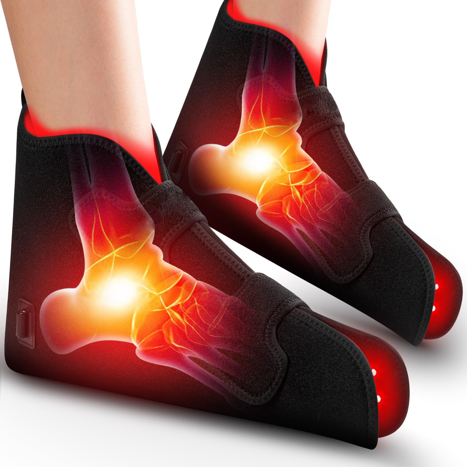 Red light therapy foot wrap for feet and ankles